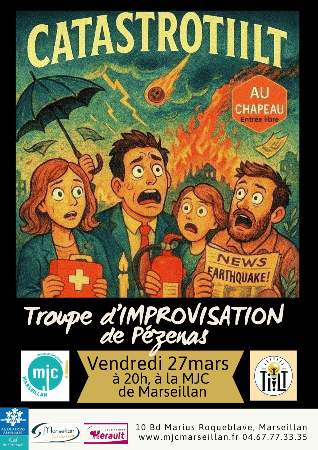 Théâtre d'improvisation à la MJC le vendredi 27 mars 2026