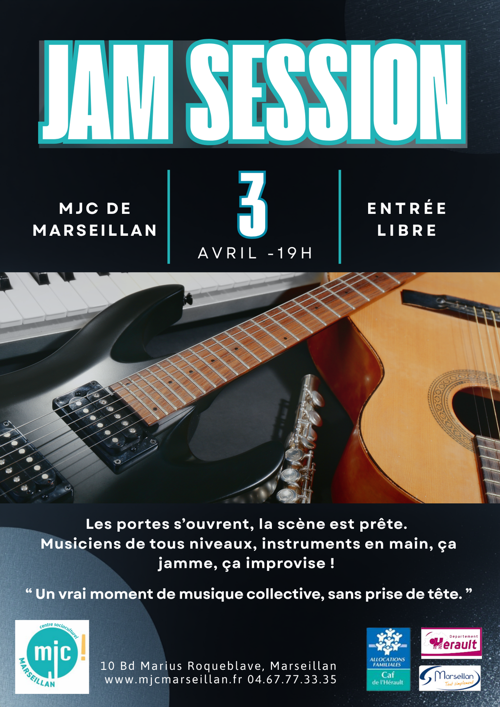 🎶 Jam Session à la MJC – Vendredi 3 avril à 19h 🎶