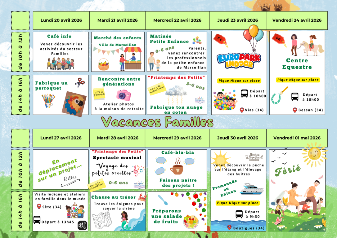 🌸 Vacances Familles – Programme des animations d’avril ! 🌸