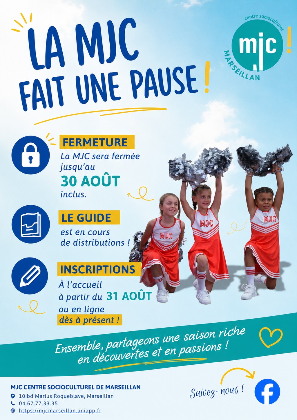 La MJC fait une petite pause… mais les inscriptions continuent !